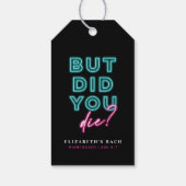 Aber hast du Die? Neon Blue & Pink Hangover Kit Geschenkanhänger (Rückseite)