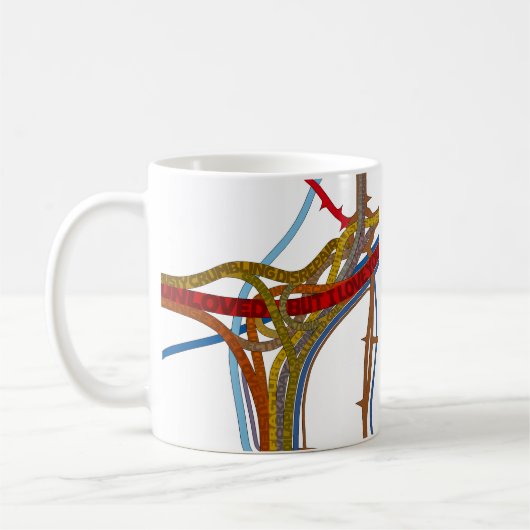 (Aber) i-Liebe-Spaghetti-Kreuzungs-Tasse. Kaffeetasse (Links)