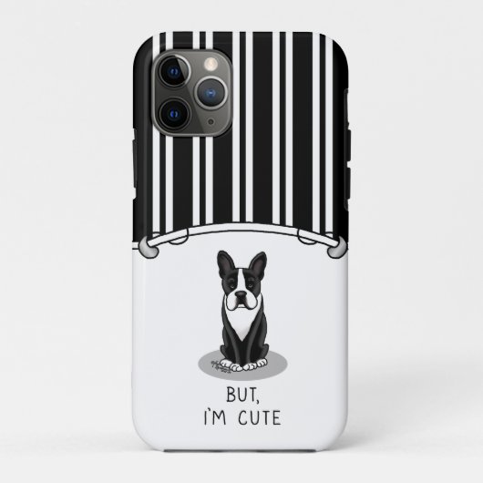 Aber ich bin Niedlich Boston Terrier (schwarz) Dog Case-Mate iPhone Hülle (Rückseite)