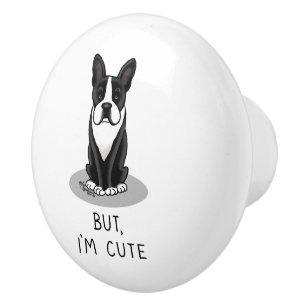 Aber ich bin Niedlich Boston Terrier (schwarz) Dog Keramikknauf
