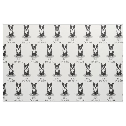 Aber ich bin Niedlich Boston Terrier (schwarzer) W Stoff (Fat Quarter (45,7 x 55,9 cm))