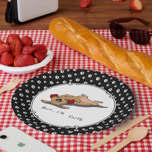 Aber, ich bin Niedlich - Hunde Gehorsam Training F Pappteller (Picknick)