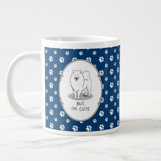 Aber ich bin Niedlich Samoyed Dog Funny Sammie Jumbo-Tasse (Links)
