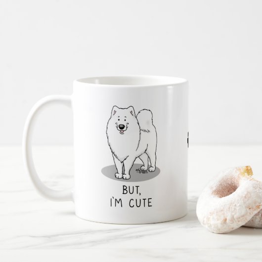 Aber ich bin Niedlich Samoyed Dog Kaffeetasse (Mit Donut)