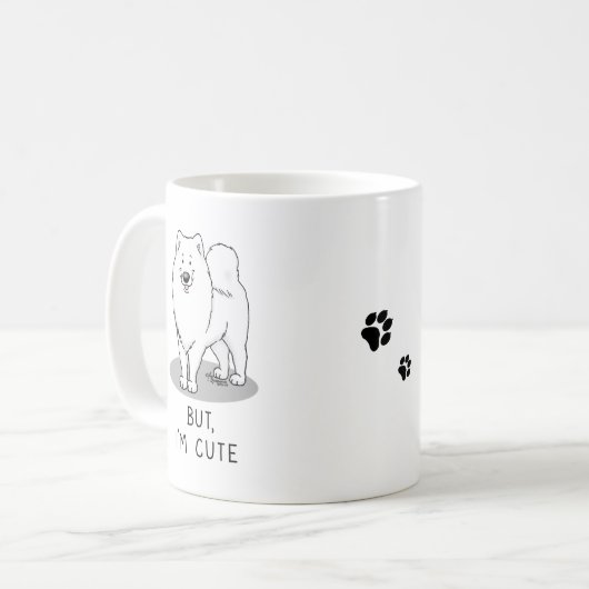 Aber ich bin Niedlich Samoyed Dog Kaffeetasse (Vorderseite Links)