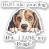 Aber ich LIEBE meinen Beagle Vinyl Sticker (Vorderseite)
