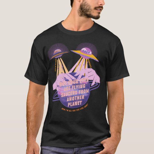 Aber Ihre Augen fliegen saudische Lyrik Art T-Shirt (Vorderseite)