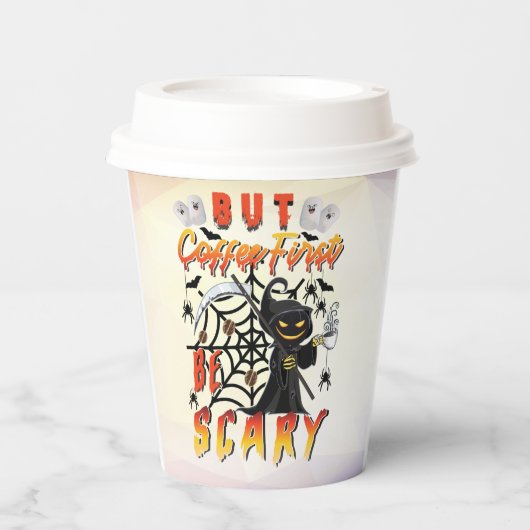 Aber Kaffee ist zuerst Beängstigend Pappbecher (Vorderseite)