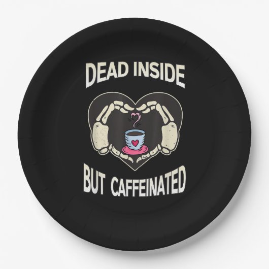 Aber koffeiniertes Kaffeekelett Herz Pappteller (Vorderseite)