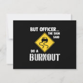 Aber Officer der Signatur sagte Do a Burnout - Fun RSVP Karte (Rückseite)