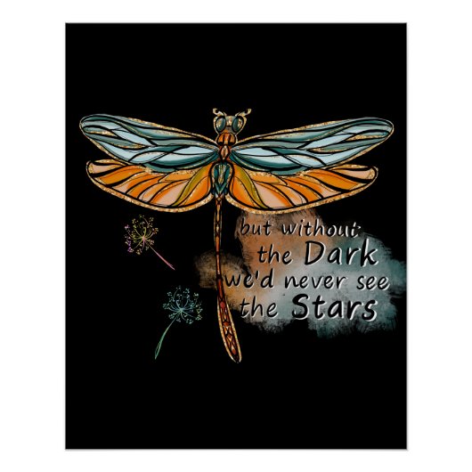 Aber ohne das dunkle Zitat Extravagante Script Dra Poster (Vorderseite)