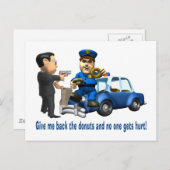 Aber Polizisten Liebe Donuts Postkarte (Vorne/Hinten)