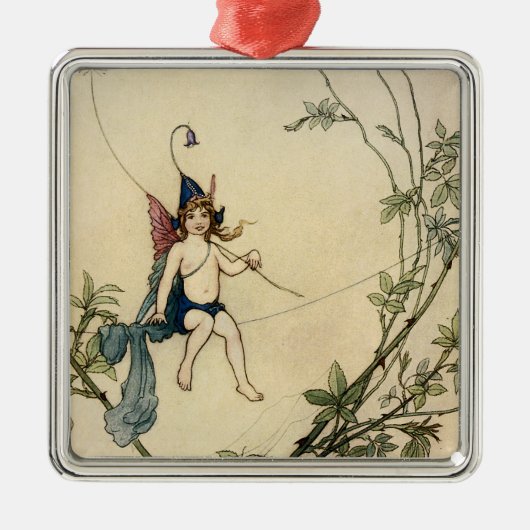 Aber Puck saß auf einer Spinne Silbernes Ornament (Vorne)