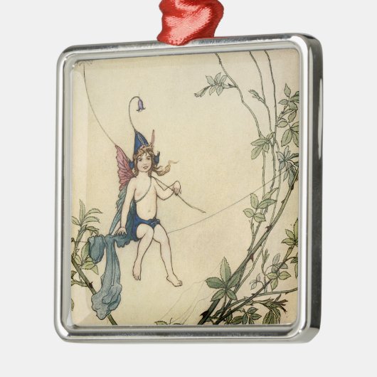 Aber Puck saß auf einer Spinne Silbernes Ornament (Links)