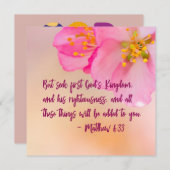 Aber Seek First Gods Reich Christliches Blumenreic (Vorne/Hinten)