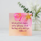 Aber Seek First Gods Reich Christliches Blumenreic (Stehend Vorderseite)