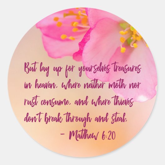 Aber stellen Sie sich selbst Christliche Blütenpra Runder Aufkleber (Vorderseite)