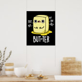 Aber ter Funny Butter Pun Dark BG Poster (Küche)