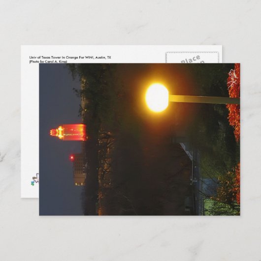 ABER Tower in Orange für WIN, Austin, TX Postkarte (Vorne/Hinten)