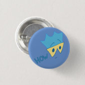 Aber, wie Knopf (cyan-blau auf Singrün) Button (Vorne & Hinten)