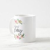 Aber zuerst, Bete, florales Gebet Boho blumengesch Kaffeetasse (Vorderseite Links)