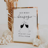 Aber zuerst, Champagner Minimalistisch Bar Sign Sockelschild