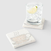 Aber zuerst, Coffee Word Art Untersetzer (Seitenansicht)