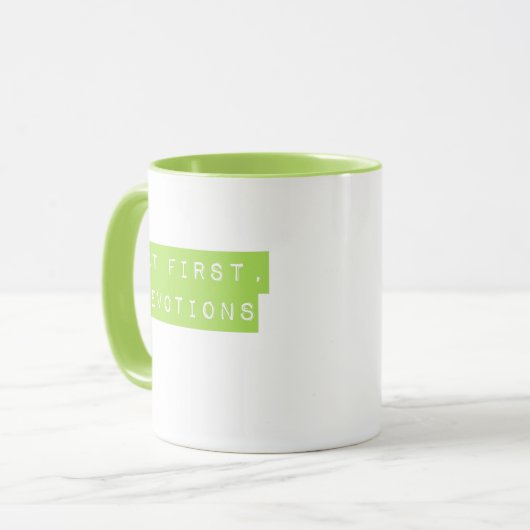 Aber zuerst, die Hingabe grüne Tasse (Vorderseite Links)