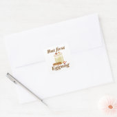 Aber zuerst Eggnog Quadratischer Aufkleber (Umschlag)