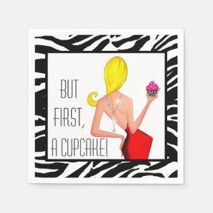 "Aber zuerst ein Cupcake!" DIVA Cocktail Napkins Serviette