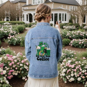 Aber zuerst irischer Kaffee: Ein St. Patrick's Day Jeansjacke