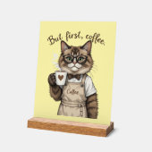 Aber zuerst, Kaffee Chat Acrylschild (Winkel)