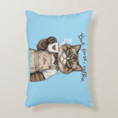 Aber zuerst, Kaffee Chat Dekokissen (Vorderseite(Vertikal))