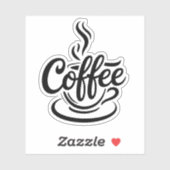 Aber zuerst Kaffee | Chic Moderne Skript-Typografi Aufkleber (Blatt)