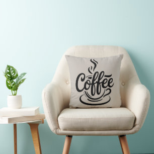 Aber zuerst Kaffee Chic Moderne Skript-Typografi Kissen