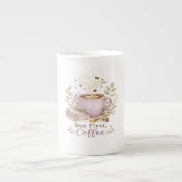 Aber zuerst Kaffee | Cozy Lavendel Wasserfarbe  Porzellantasse