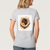 Aber zuerst Kaffee-Drache lustiges Java-Süchtiger- T-Shirt (Rückseite)