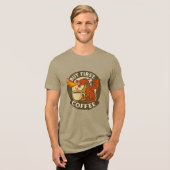 Aber zuerst Kaffee-Drache lustiges Java-Süchtiger- Tri-Blend Shirt (Vorderseite voll)