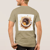 Aber zuerst Kaffee-Drache lustiges Java-Süchtiger- Tri-Blend Shirt (Rückseite)