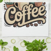 Aber zuerst Kaffee Geschirrtuch (Gefaltet)
