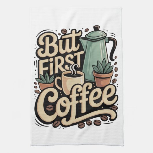 Aber zuerst Kaffee Geschirrtuch (Vertikal)