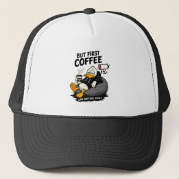 ABER ZUERST KAFFEE Kaffee Humor Trucker-Mütze Truckerkappe