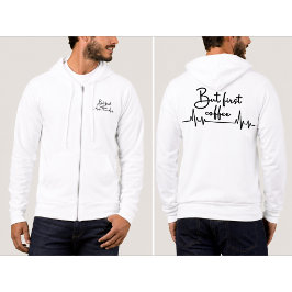 Aber zuerst Kaffee Kaffee Liebhaber Reißverschluss Hoodie