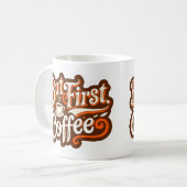 Aber zuerst Kaffee" Kaffeetasse (Vorderseite Links)