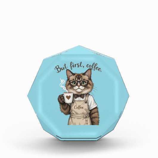 Aber zuerst, Kaffee Katze Fotoblock (Vorderseite)