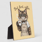 Aber zuerst, Kaffee Katze Fotoplatte (Seite)