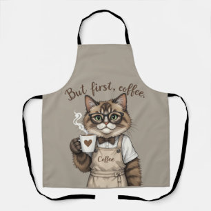 Aber zuerst, Kaffee Katze Schürze