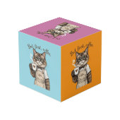 Aber zuerst, Kaffee Katze Würfel (Rückseite Schrägansicht)