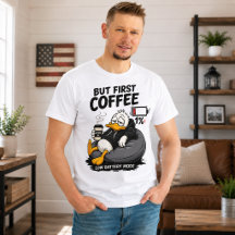 ABER ZUERST KAFFEE Low Battery Mode Grafik-Shirt