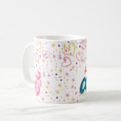 "Aber zuerst, Kaffee!" - Niedliche Sterne & Herz-✨ Kaffeetasse (Vorderseite Links)